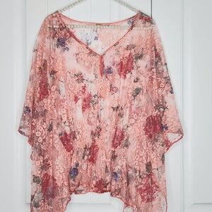 Free People Chrissy floral lace kimono, size small